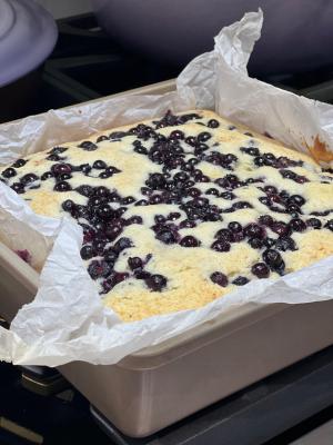 One Bowl Blueberry Vanilla Cake